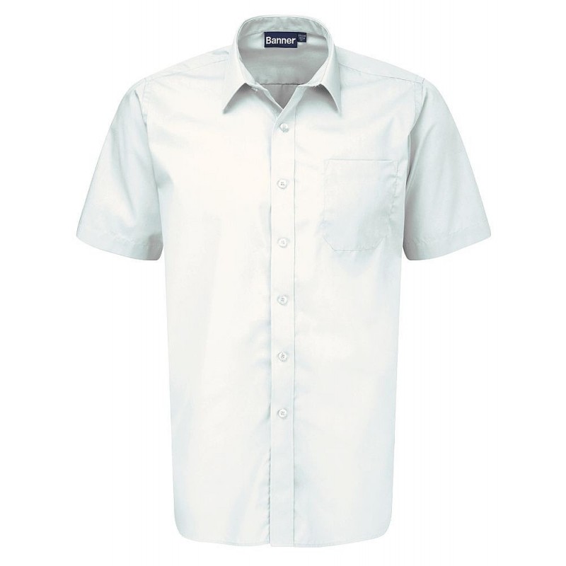 Boys Twin Pack Short Sleeve White Shirts